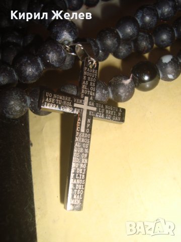 МОДНО КОЛИЕ с КРЪСТ от НЕРЪЖДАЕМА СТОМАНА МЪНИСТА ЦВЕТНО СТЪКЛО КАМЪНИ 26648, снимка 8 - Колиета, медальони, синджири - 34806148