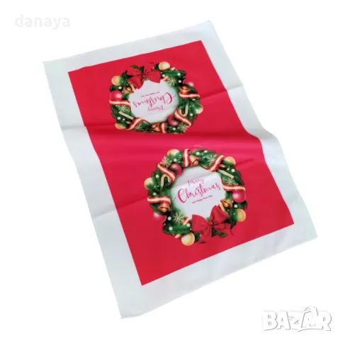 5499 Кухненска коледна кърпа с принт, 57x40 cm, снимка 5 - Хавлиени кърпи - 48153111