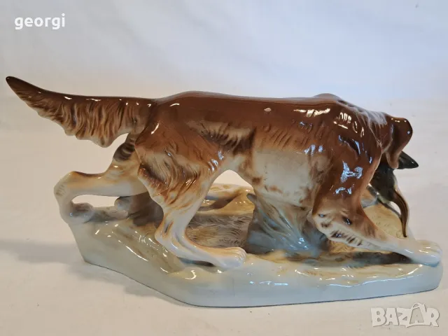 голяма порцеланова фигура Royal Dux ловно куче , снимка 5 - Колекции - 47645366