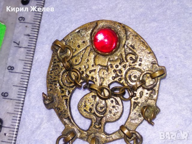 СТАРИННА ВЪЗРОЖДЕНСКА АЖУРНА БОРНЗОВА ОРНАМЕНТИРАНА РЕТРО БРОШКА РЯДКА РЪЧНА ИЗРАБОТКА 38671, снимка 12 - Антикварни и старинни предмети - 41622838