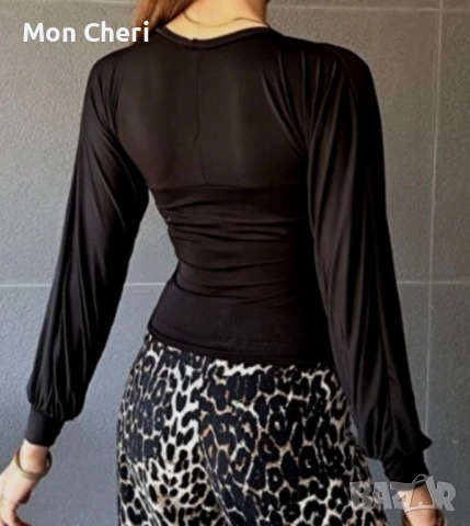 Дамска Чена Блуза, снимка 3 - Блузи с дълъг ръкав и пуловери - 52830517