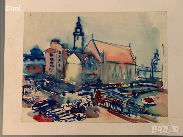 ДИМИТЪР ПАНАЙОТОВ акварел Лайпциг