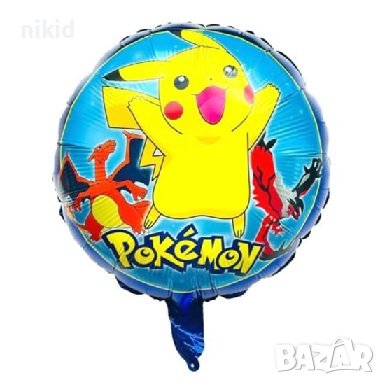Пикачу Покемон кръгъл син фон фолио фолиев балон хелий и въздух парти рожден ден