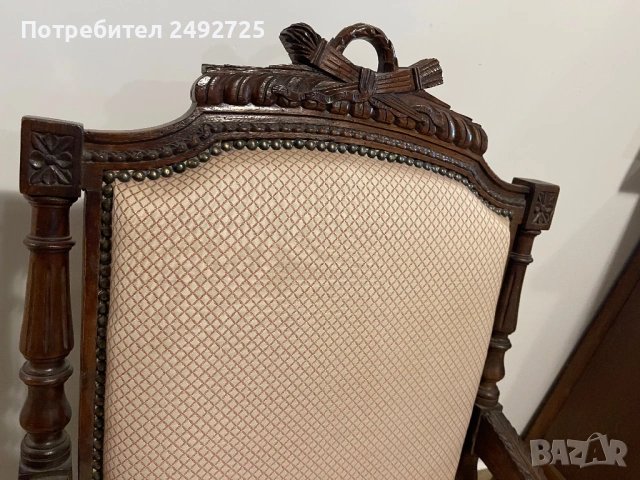 Кресло френски 2 бр масив стил Сецессион, снимка 3 - Дивани и мека мебел - 31358618