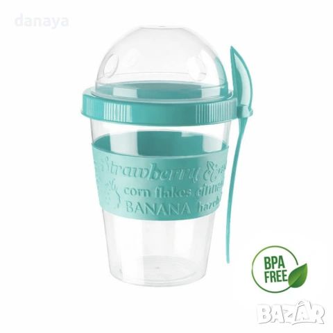 3745 Чаша за мюсли с лъжичка, BPA FREE, 600 ml, снимка 9 - Кутии за храна - 53764142