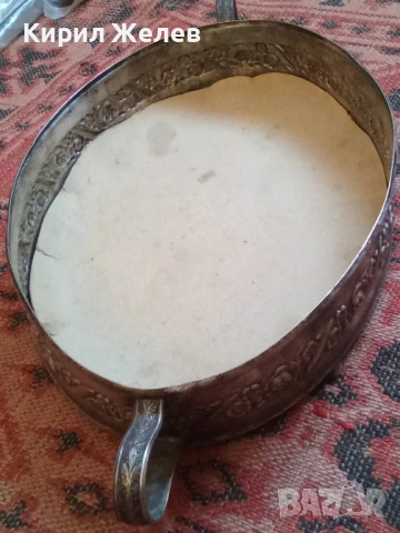 Античен поднос с дръжки декориран сребърен или посребрен 54307, снимка 16 - Антикварни и старинни предмети - 53601258