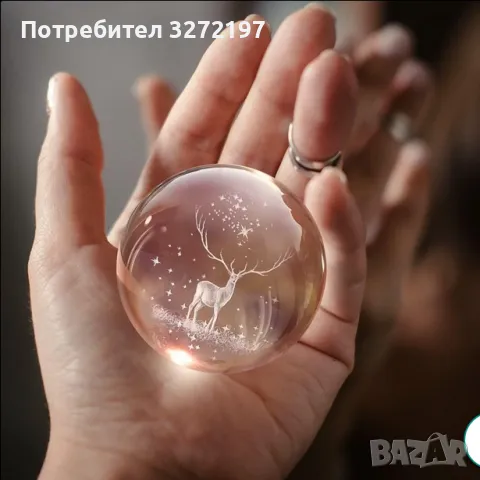 LED Светеща кристална топка/лампа, 3D сензорна - Елен, снимка 14 - Настолни лампи - 45035129