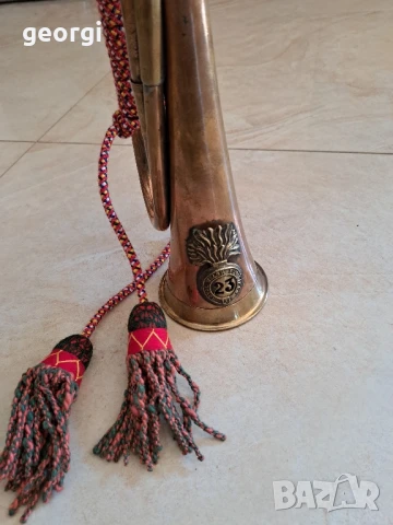 английска военна медна тръба, снимка 3 - Антикварни и старинни предмети - 51088679