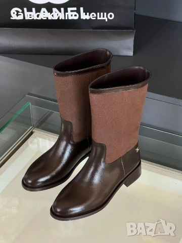 Chanel Дамски Кафеви Ботуши Шанел Код E1191, снимка 2 - Дамски ботуши - 53227110