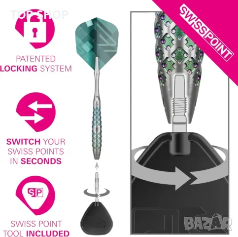 Дартс TARGET Rove, 90% волфрамов комплект, Barrel 02, 25 гр, снимка 6 - Дартс - 49629200