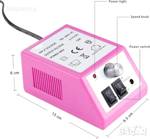 Електрическа пила за маникюр и педикюр / JIASHENG 20000 RPM PRO, снимка 4 - Други - 47338534