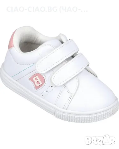 Бели бебешки обувки за момиче съ розово лого BUBBLE KIDS, снимка 3 - Бебешки обувки - 50140359
