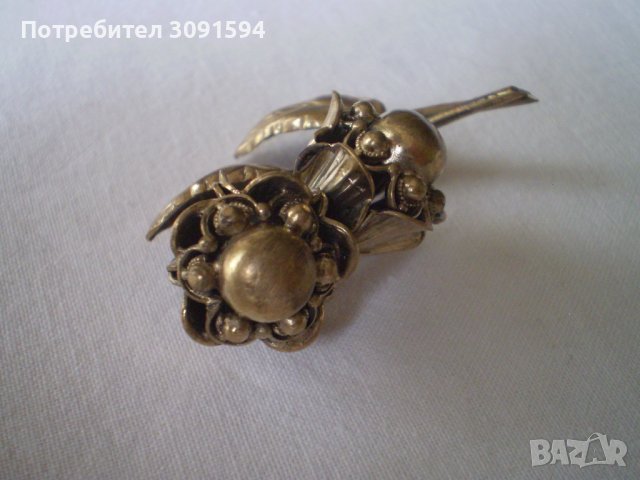 брошка роза 1950г , снимка 2 - Антикварни и старинни предмети - 40640760