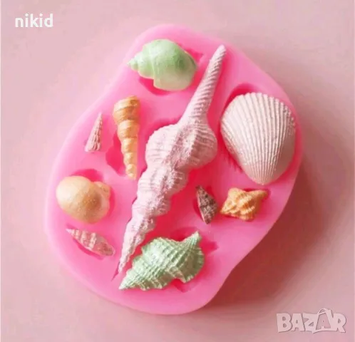 Дълъг рапан миди морски силиконов молд форма за украса торта с фондан шоколад