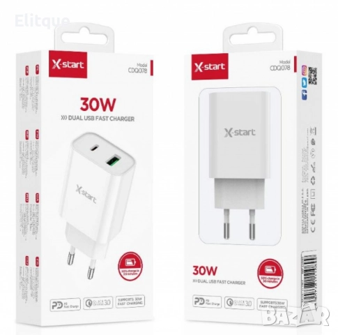 Type-C + USB бързо двойно зарядно устройство, снимка 6 - Друга електроника - 52839515