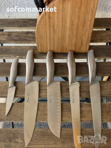 Комплект ножове Fontignac със стойка и ножица, снимка 2 - Прибори за хранене, готвене и сервиране - 47293164