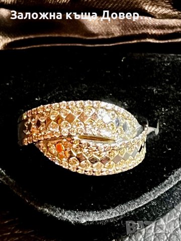 Златен пръстен ДИАМАНТИ Бяло злато 14 карата 585 zlaten prasten gold, снимка 1 - Пръстени - 44264846