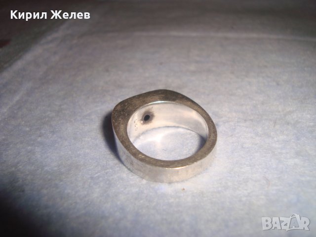 СТАР СРЕБЪРЕН АРТ ДЕКО ПРЪСТЕН ОКСИДИРАНО СРЕБРО 925 РЯДКА РЪЧНА МАЙСТОРСКА УНИКАЛНА ИЗРАБОТКА 25995, снимка 16 - Пръстени - 35975675