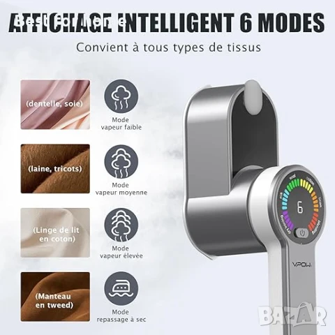 VPOW Мини преносима парна ютия 1200W: 2 в 1  с LCD дисплей, снимка 3 - Ютии - 50746533