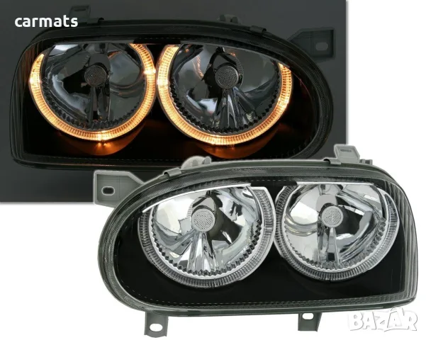 Кристални фарове ANGEL EYES за VW Golf 3 (1991-1998) - черни - R32 дизайн