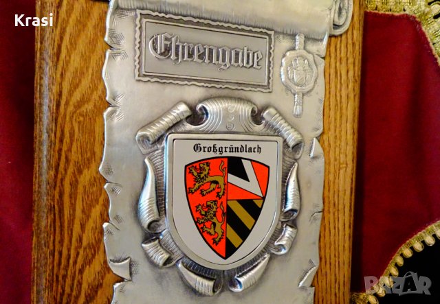 Пано от Großgründlach,чист калай върху дърво. , снимка 3 - Пана - 34166562