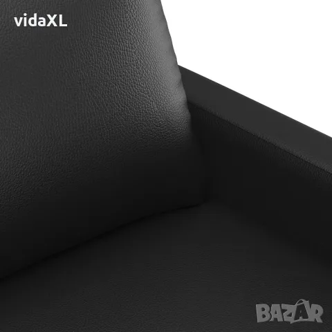 vidaXL Комплект дивани от 2 части с възглавници черен изкуствена кожа, снимка 5 - Дивани и мека мебел - 56146687