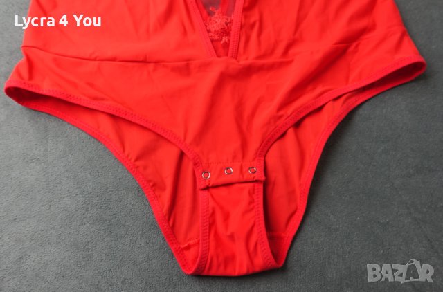 M/L ново с етикет дамско червено боди с ликра и тюл, снимка 8 - Бельо - 40841449