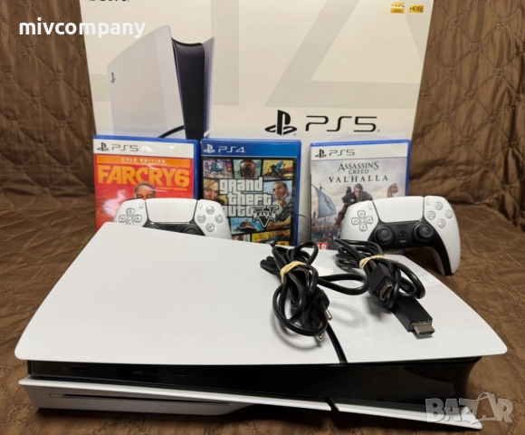 Конзола Sony Playstation 5 Disk Slim+2 джойстика+3 игри, снимка 2 - PlayStation конзоли - 52709869