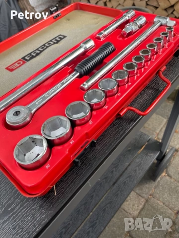 FACOM - Made in France - 1/2" ЧИСТО НОВА ПРОФЕСИОНАЛНА Гедория 10 - 32 mm / ORIGINAL FACOM FRANCE !!, снимка 2 - Гедорета - 51727678