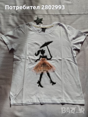 Нова дамска тениска 100% памук, снимка 2 - Тениски - 44321888