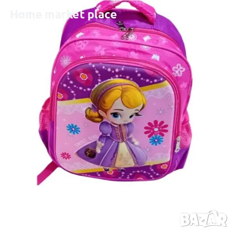 Детска раница с цветен дизайн и различни илюстрации.  , снимка 3 - Раници - 47321408