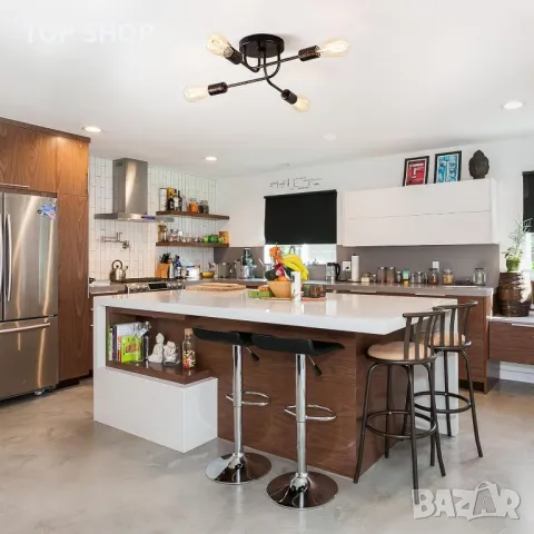 Индустриална полувградена лампа Plfann, 4 лампи с регулируеми метални рамена, снимка 2 - Лампи за таван - 49566512