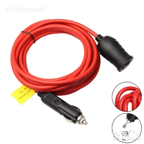 Разклонител за запалка 12V/24V – 1 гнездо, 120W, с подсилен кабел 2м