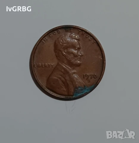 1 цент 1970 САЩ Америка 1 цент САЩ Американска монета 1970 S, снимка 1