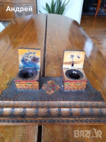 Стара мастилница #3, снимка 3 - Антикварни и старинни предмети - 41967259