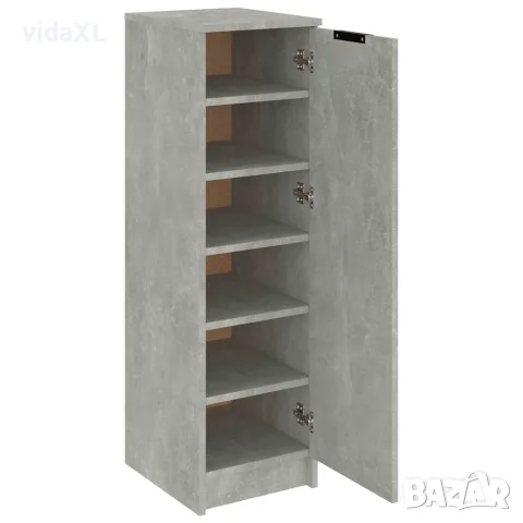 vidaXL Шкаф за обувки, бетонно сив, 30x35x100 см, инженерно дърво, снимка 6 - Скринове - 56147942
