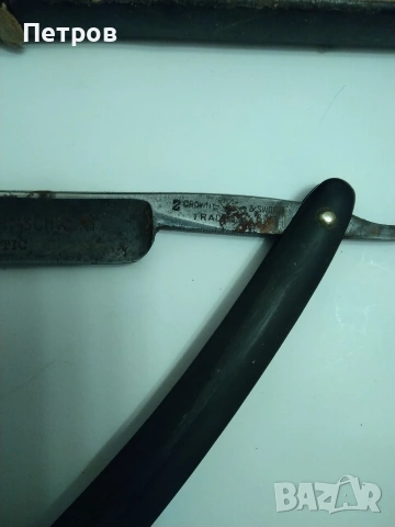 Антикварен бръснач от известната марка Krone & Schwert (Корона и меч) - Солинген, Германия. , снимка 3 - Антикварни и старинни предмети - 53685788