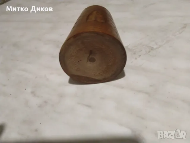 Дървена поставка за моливи или друго Н-73мм и Фи горе 43мм и долу 58мм отлична, снимка 5 - Декорация за дома - 48998181