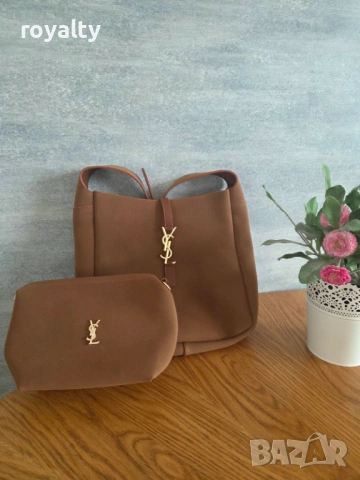 Yves Saint Laurent Дамска Чанта с Несесер Комплект Два Цвята YSL , снимка 2 - Чанти - 53041265