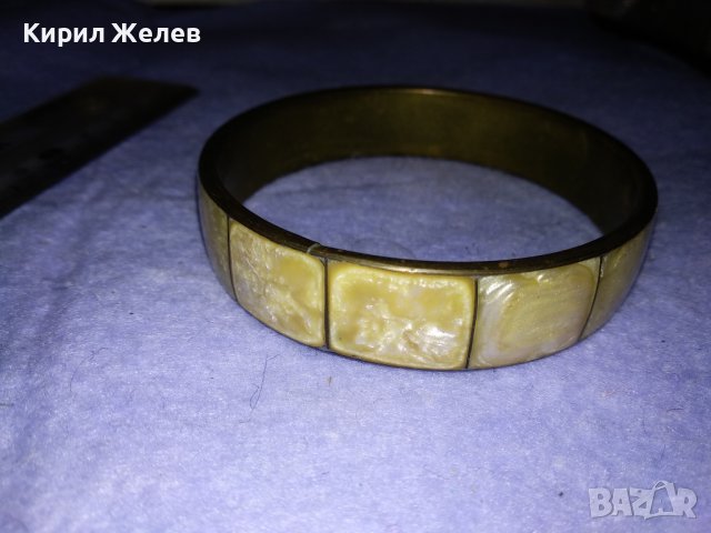 ВЕЛИКОЛЕПНА БРОНЗОВА РЕТРО ГРИВНА ИНКРУСТИРАНА с РЪЧНО ШЛИФОВАН ЯСПИС 26611, снимка 9 - Антикварни и старинни предмети - 41265265