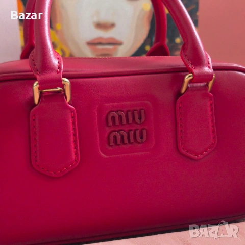 Miu Miu Дамска Чанта Оригинална Кожена Изработка Верифицирана с Чип, снимка 2 - Чанти - 53600560