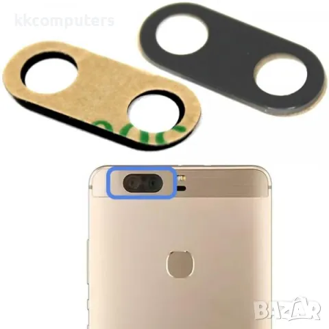 Стъкло камера за Huawei Honor V8 / Черен / Баркод : 562491
