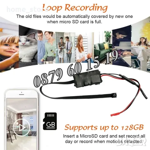 Шпионска мини безжична WiFi IP камера модул за вграждане с микрофон, снимка 6 - IP камери - 49693520