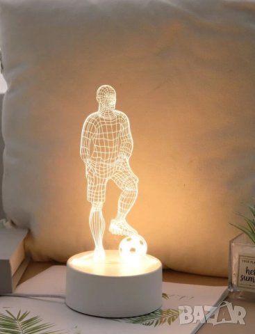 Лед нощна лампа футболист за подарък , снимка 4 - Други - 41754969