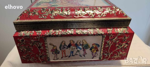 Стара немска ламаринена кутия за бисквити, снимка 3 - Антикварни и старинни предмети - 44400828