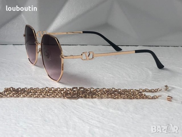 Valentino дамски слънчеви очила Осмоъгълник с верижка синджир, снимка 10 - Слънчеви и диоптрични очила - 41775475