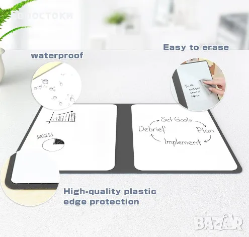 NEWYES изтриваема дъска за планиране или бележки с 3 цветни маркера, преносима двойна дъска планер, снимка 5 - Ученически пособия, канцеларски материали - 48170057