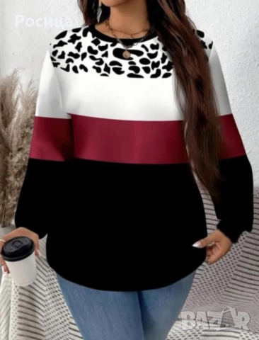 Дамска блуза с дълъг ръкав размер 2ХЛ нова 