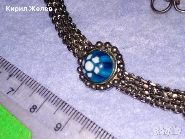 СТАРО РЕТРО ГОТИК АРТ КОЛИЕ ЧОКЪР посребрена благородна стомана с ВЕНЕЦИАНСКО СТЪКЛО МУРАНО 25991, снимка 10 - Антикварни и старинни предмети - 41751658