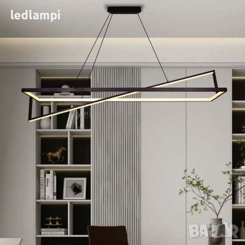 LED Полилей 45W Черен Димиране Топло Бяла Светлина, снимка 6 - Полилеи - 41120224